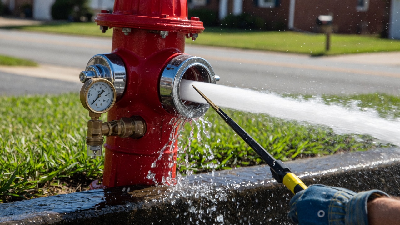 Single fire hydrant capacity test with residual gauge and pitot tube in the flowing stream under NFPA 291