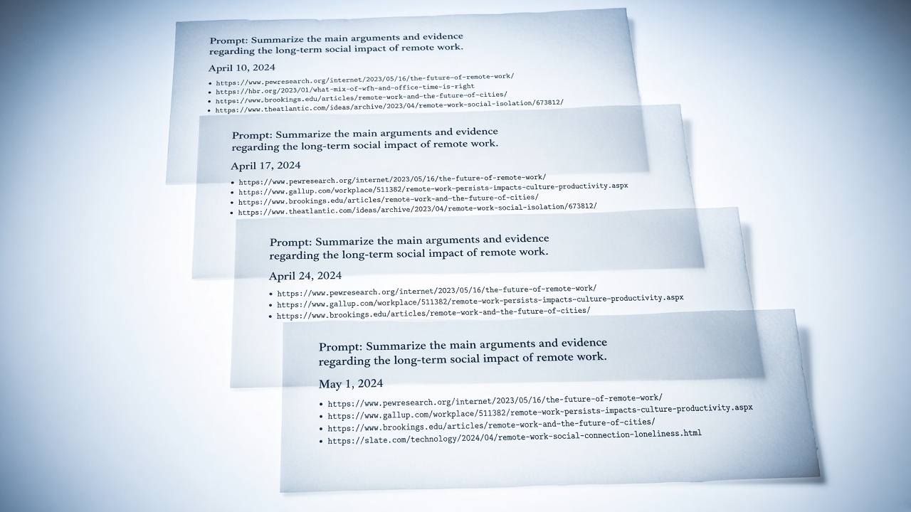 AI citation tracking reruns of the same prompt with cited URLs changing by day