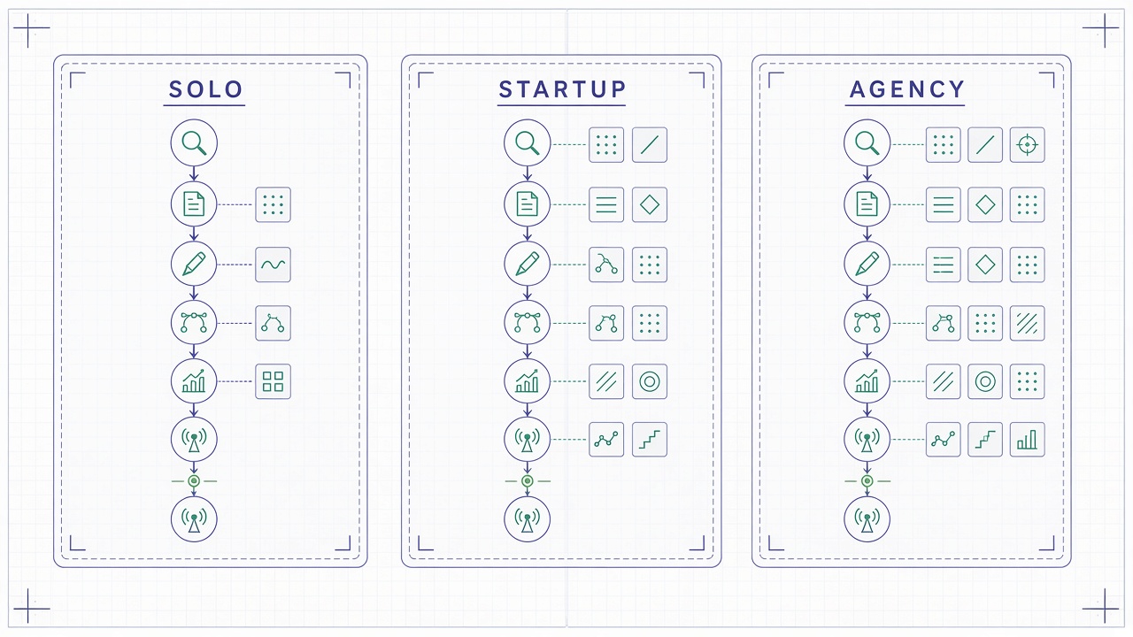 Minimal SEO automation stack blueprints for solo operators, startups, and agencies by job-to-be-done