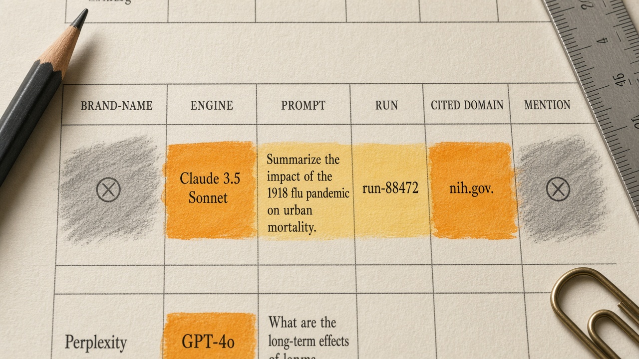 Citation log fields that feed citation share of voice, with mentions excluded