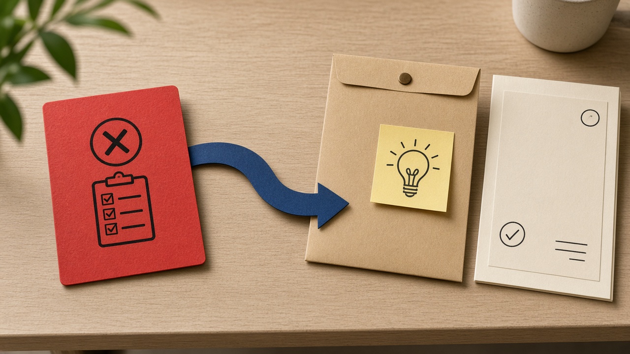 Failed AI content checklist item looping into the next content brief