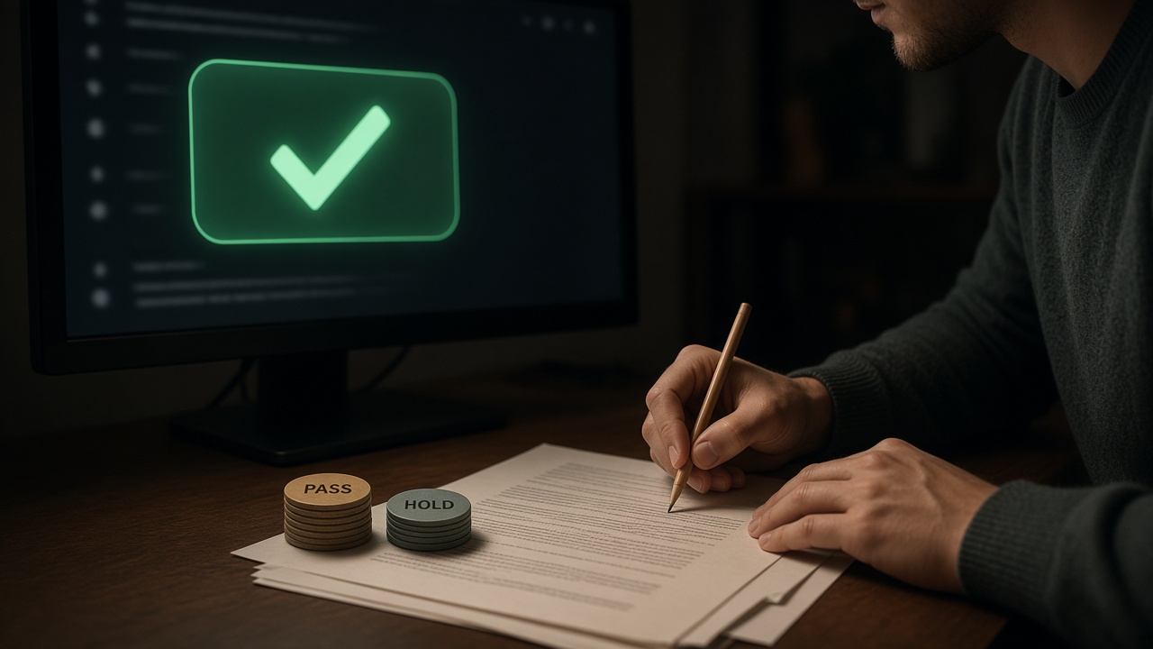 AI chat claiming its own SEO draft is accurate while a person fact-checks primary sources by hand