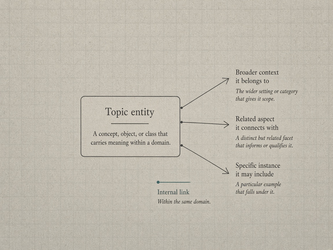 Entity diagram with one definition and natural internal-link labels instead of keyword stuffing