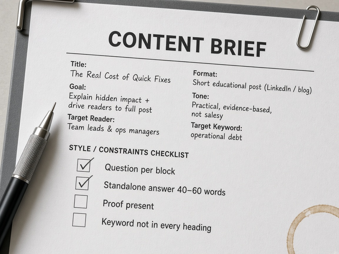 Pre-publish checklist for scaled SEO drafts to prevent keyword stuffing