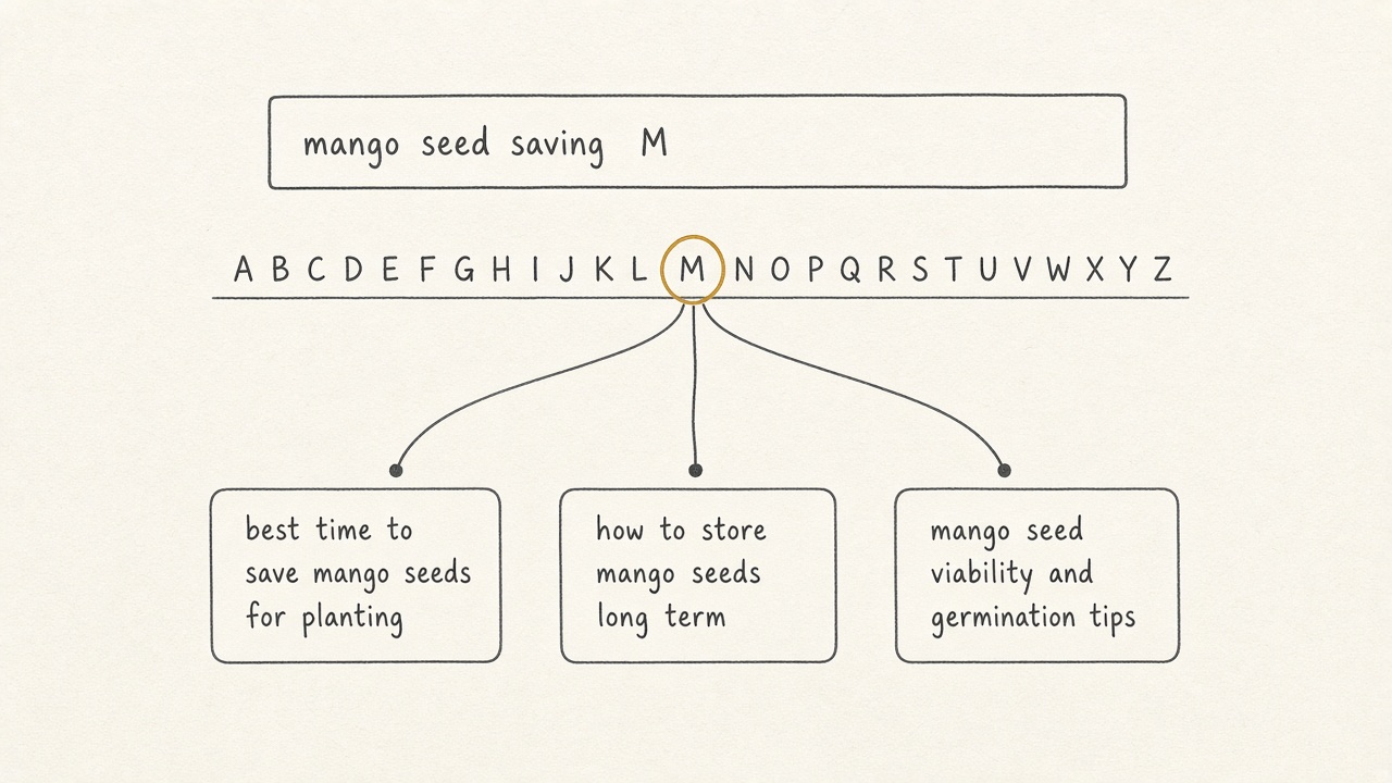Alphabet-soup autocomplete method for discovering long-tail keywords