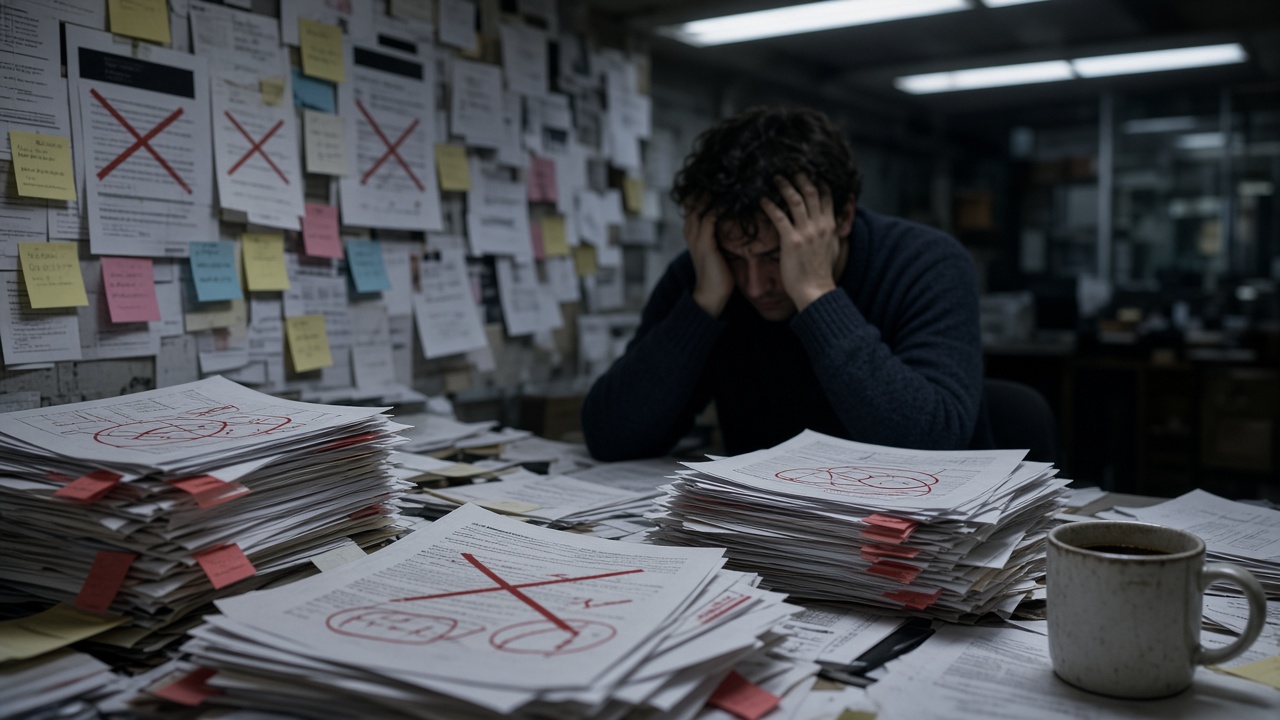 Cluttered newsroom showing how teams fail to scale content marketing without diluting quality