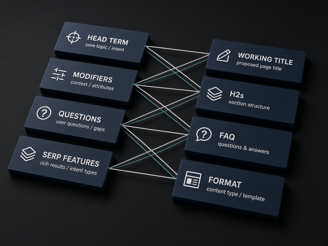 Mapping cluster signals to SEO brief fields