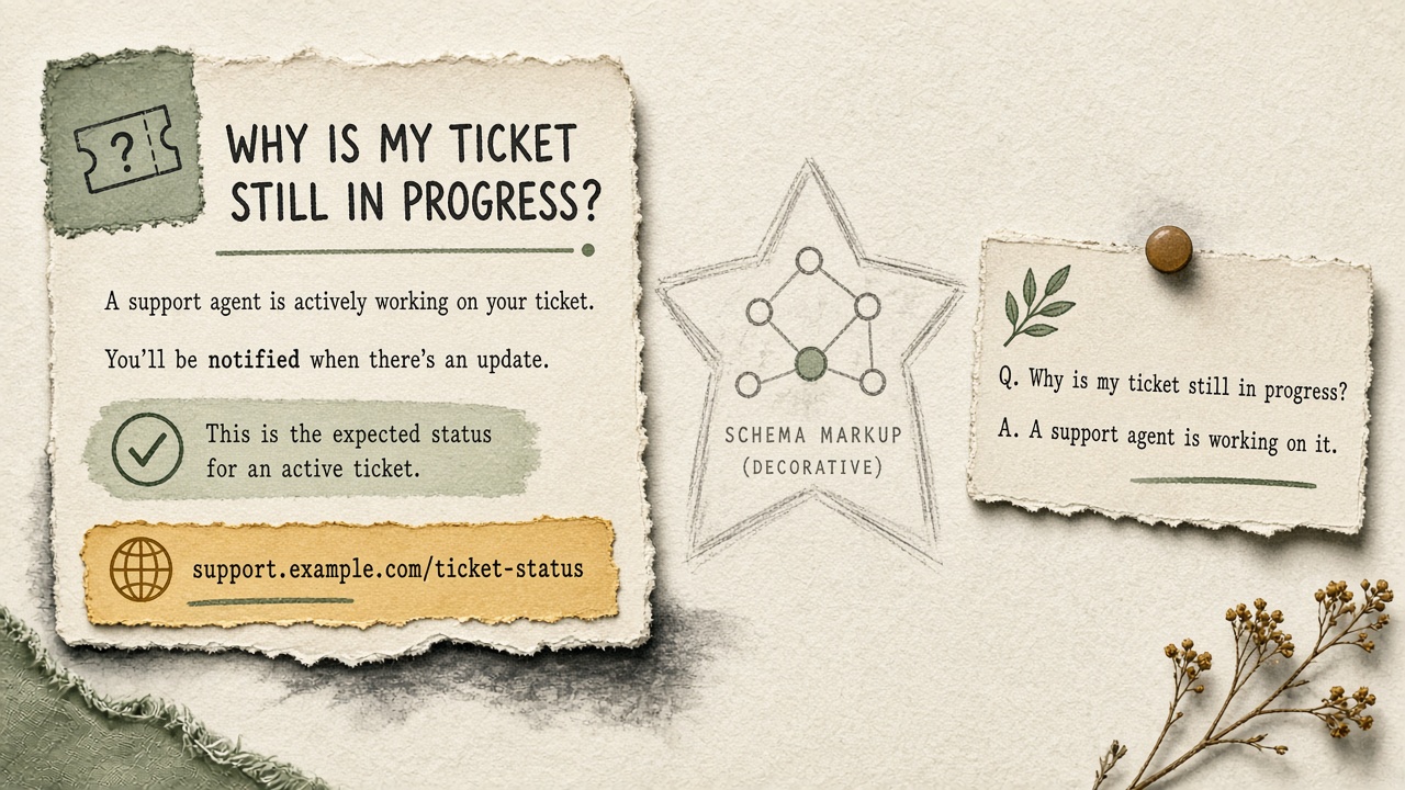 Knowledge base SEO choice between one URL per recurring ticket and a short FAQ line