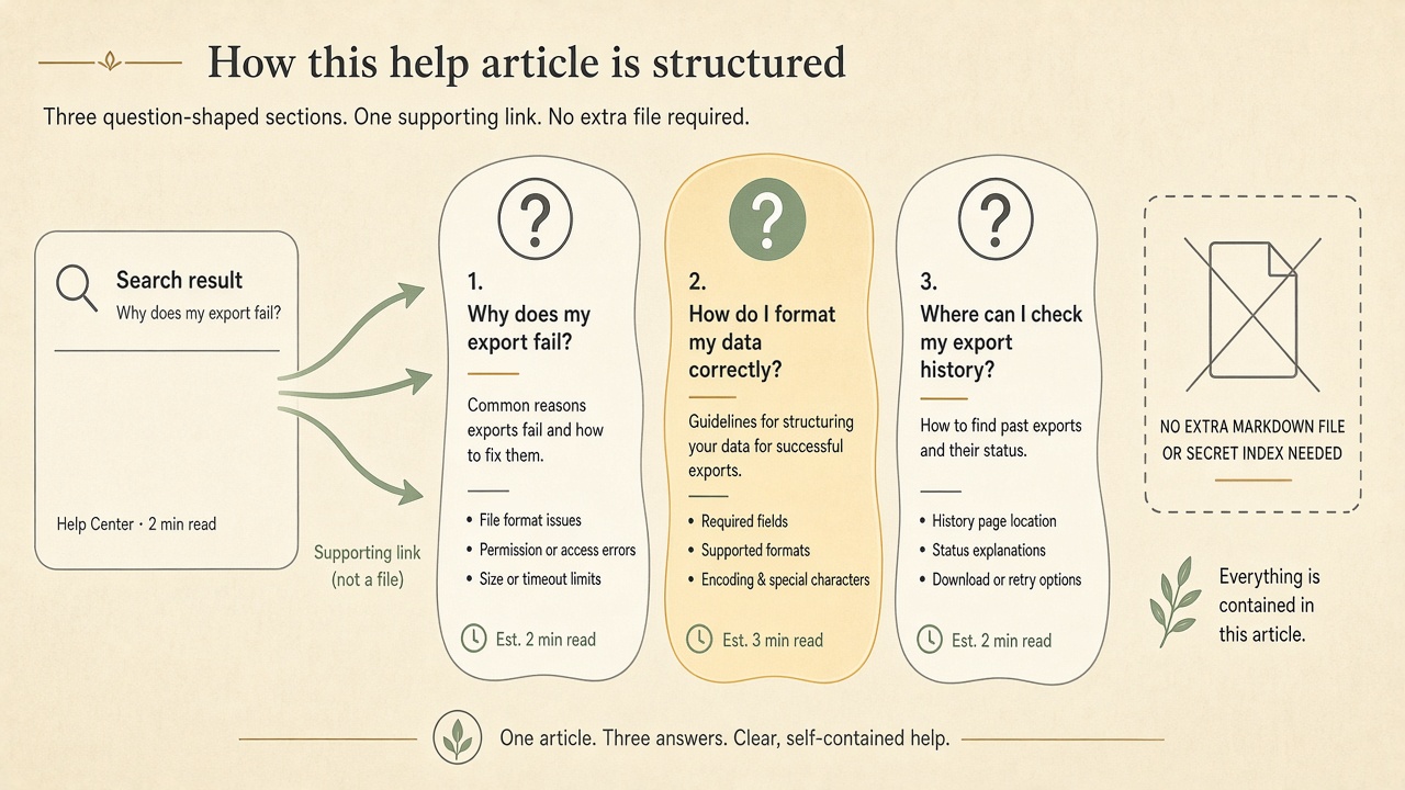 Knowledge base SEO fan-out citing one question-shaped section without a special file