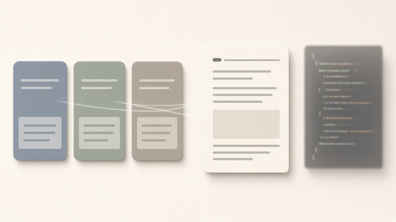 AI answer panels reading visible article text while JSON-LD schema markup sits unread in the page source