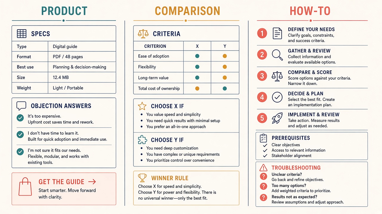 Diagram showing why product, comparison, and how-to SEO briefs need different modules