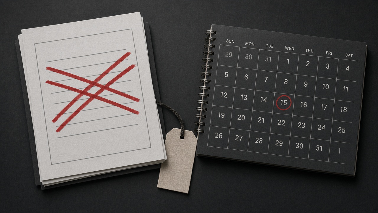 Content refresh brief with refuse lines blocking an invented rewrite and a wait before the next click comparison
