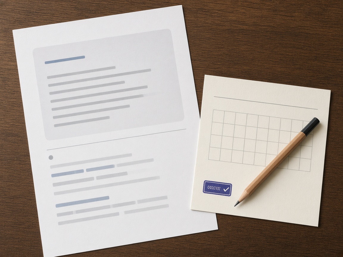 SEO editorial calendar citation check beside a search page with an AI answer and no click through