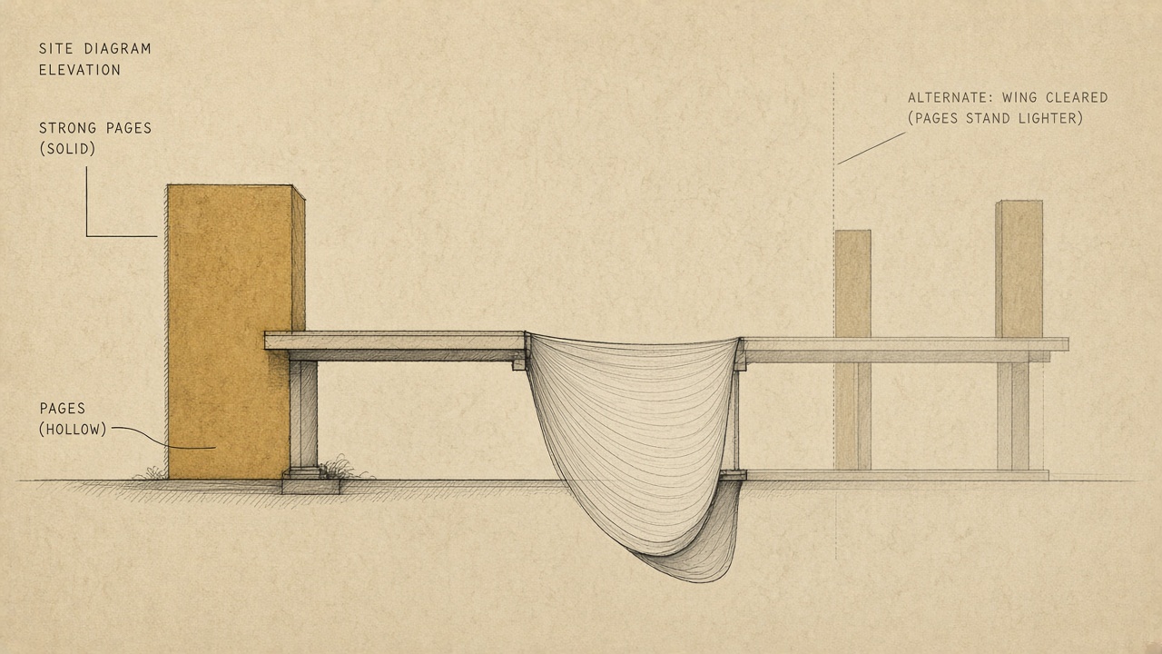 Site diagram showing unhelpful cluster pages weighing on stronger pages before a content pruning strategy