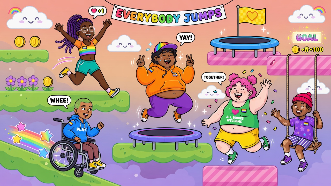 Effective fat character design in inclusive platformer game