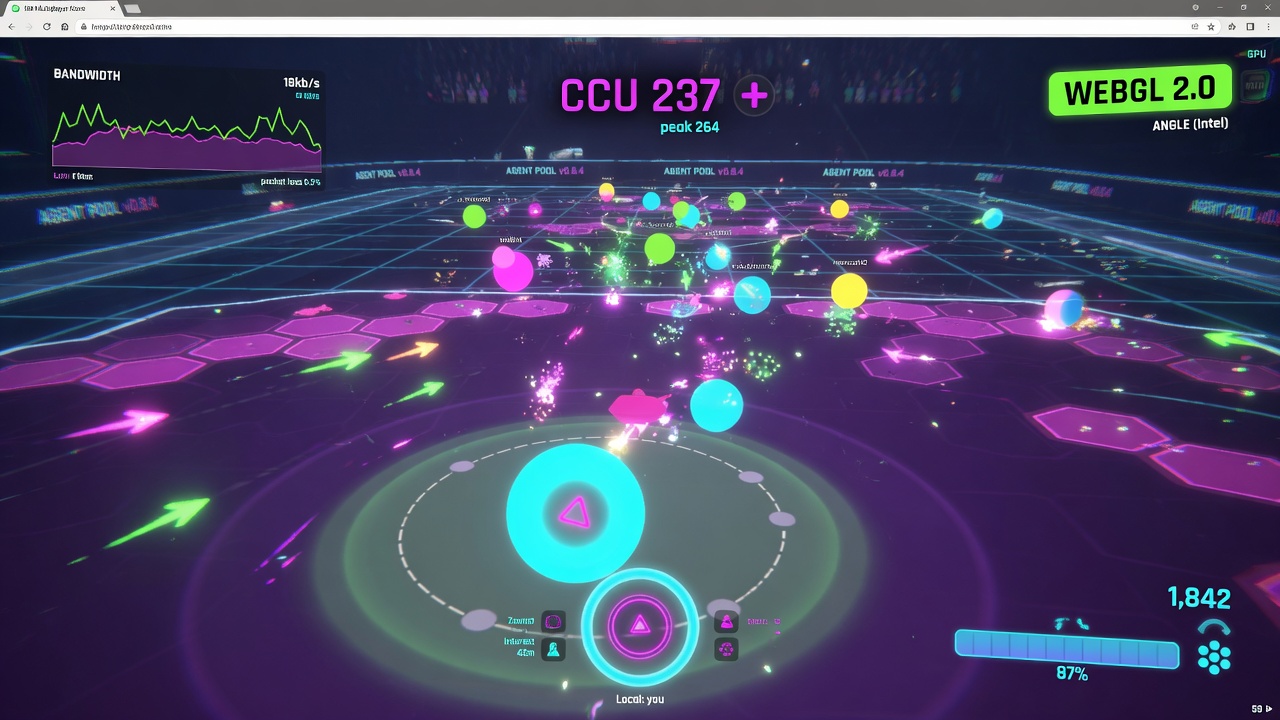 High-CCU Fish-Net browser IO game with predictive spawning and interest management