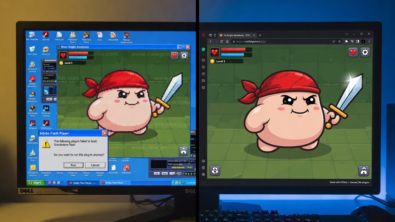 Legacy plugin fat games versus modern browser standards