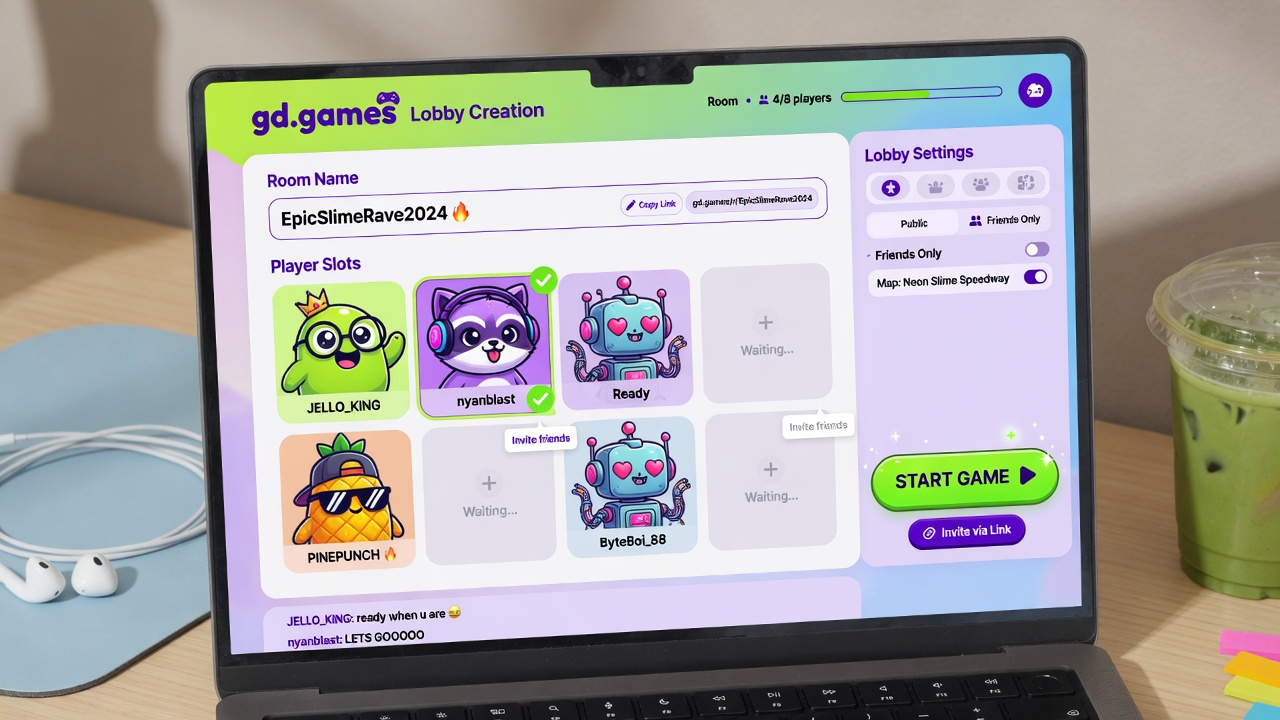 gd.games multiplayer lobby creation screen for fat character games