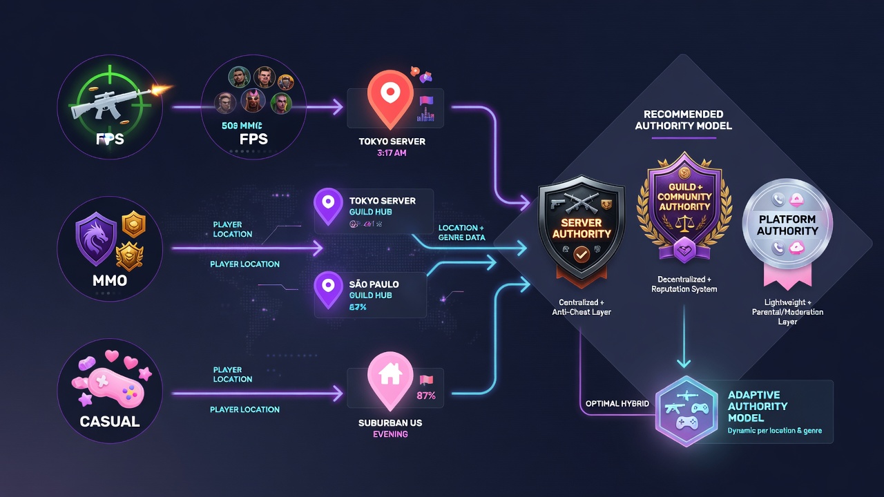 Choosing the right authority model by game genre and audience location