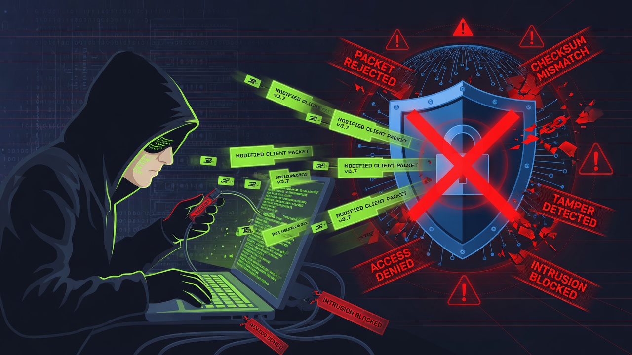 Security benefits of server-authoritative logic against client tampering