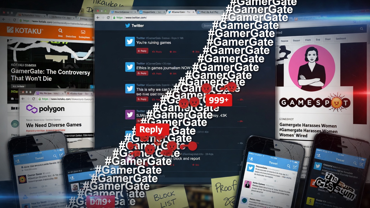 Twitter #GamerGate hashtag storm showing ethics claims used as culture war shield