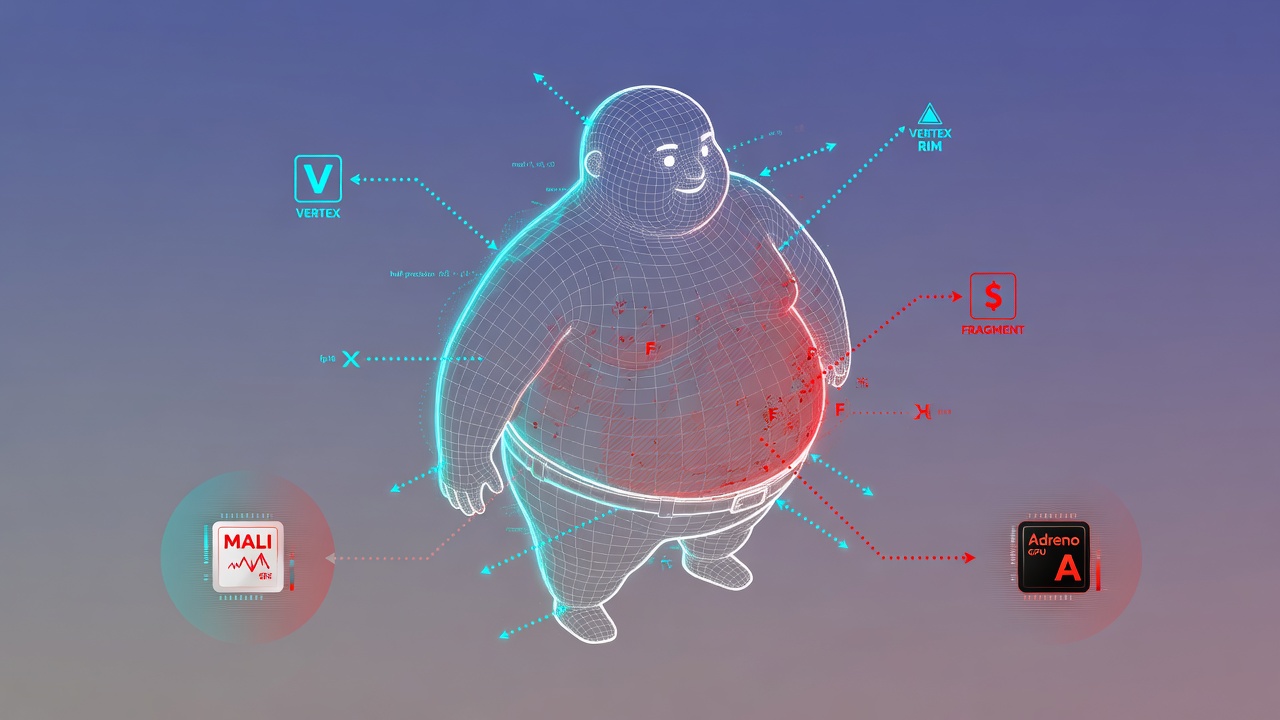 Half precision vertex math and early depth fillrate wins on fat character mesh for Mali and Adreno URP