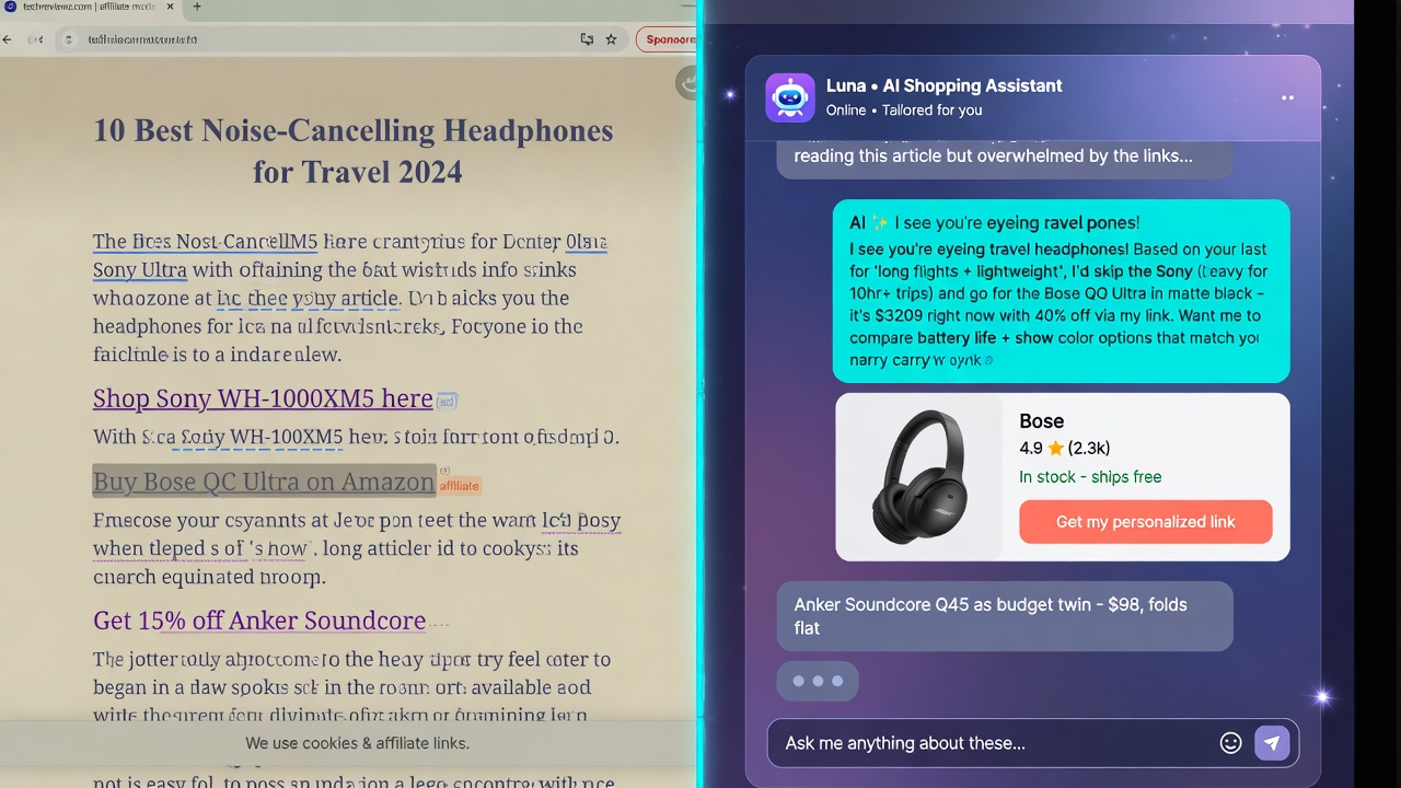 Static affiliate links versus interactive AI chat recommendations