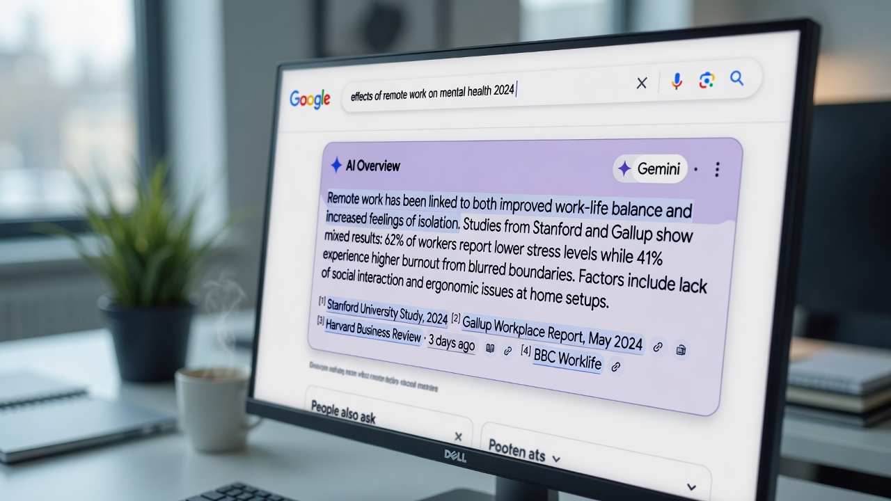 AI Overviews dominance shown in search results with highlighted citations
