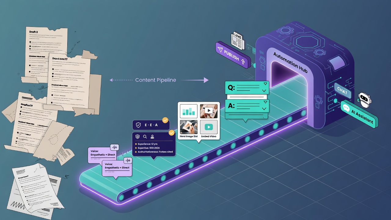 Pipeline-first customization of AI writing tools turning plain drafts into structured rich content modules