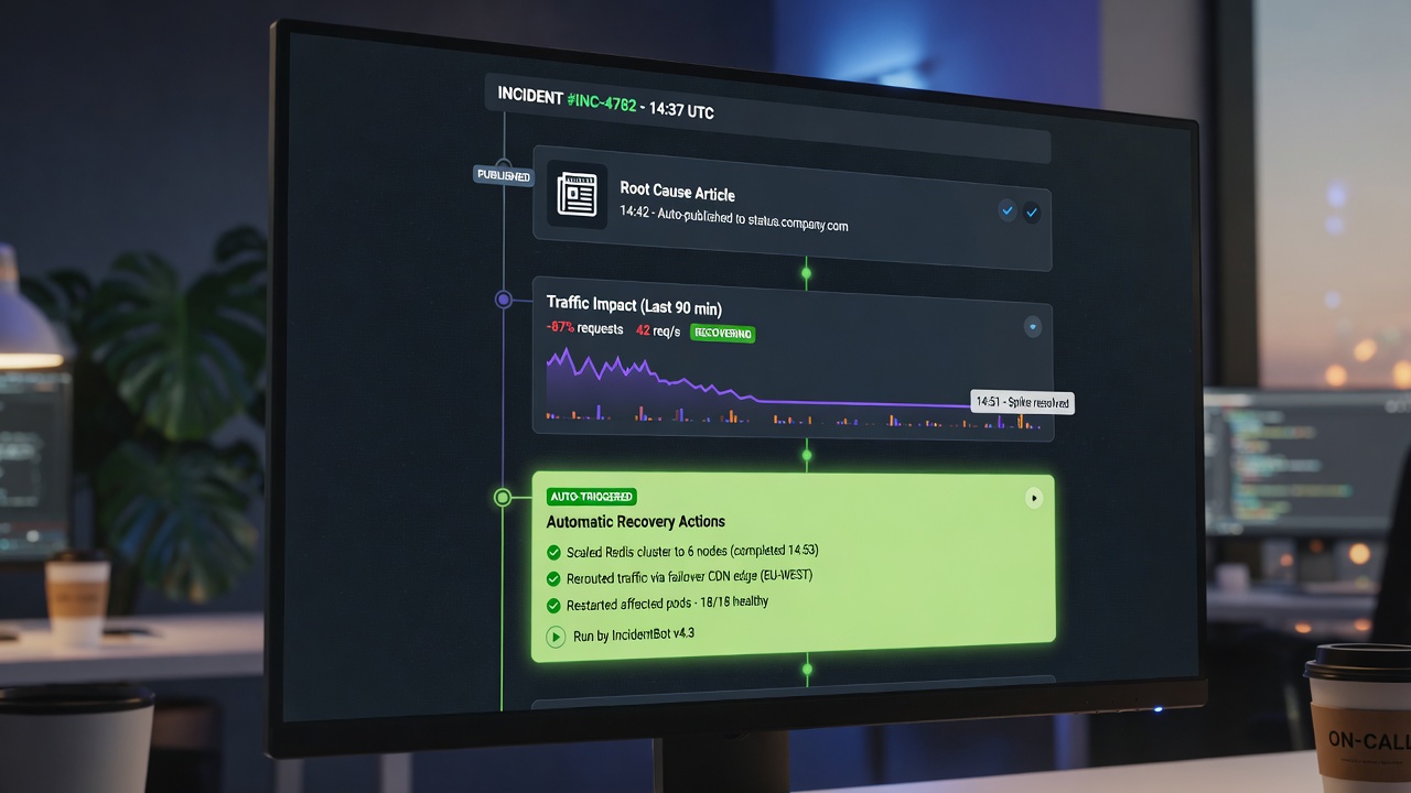 Publishing monitoring and ranking recovery timeline