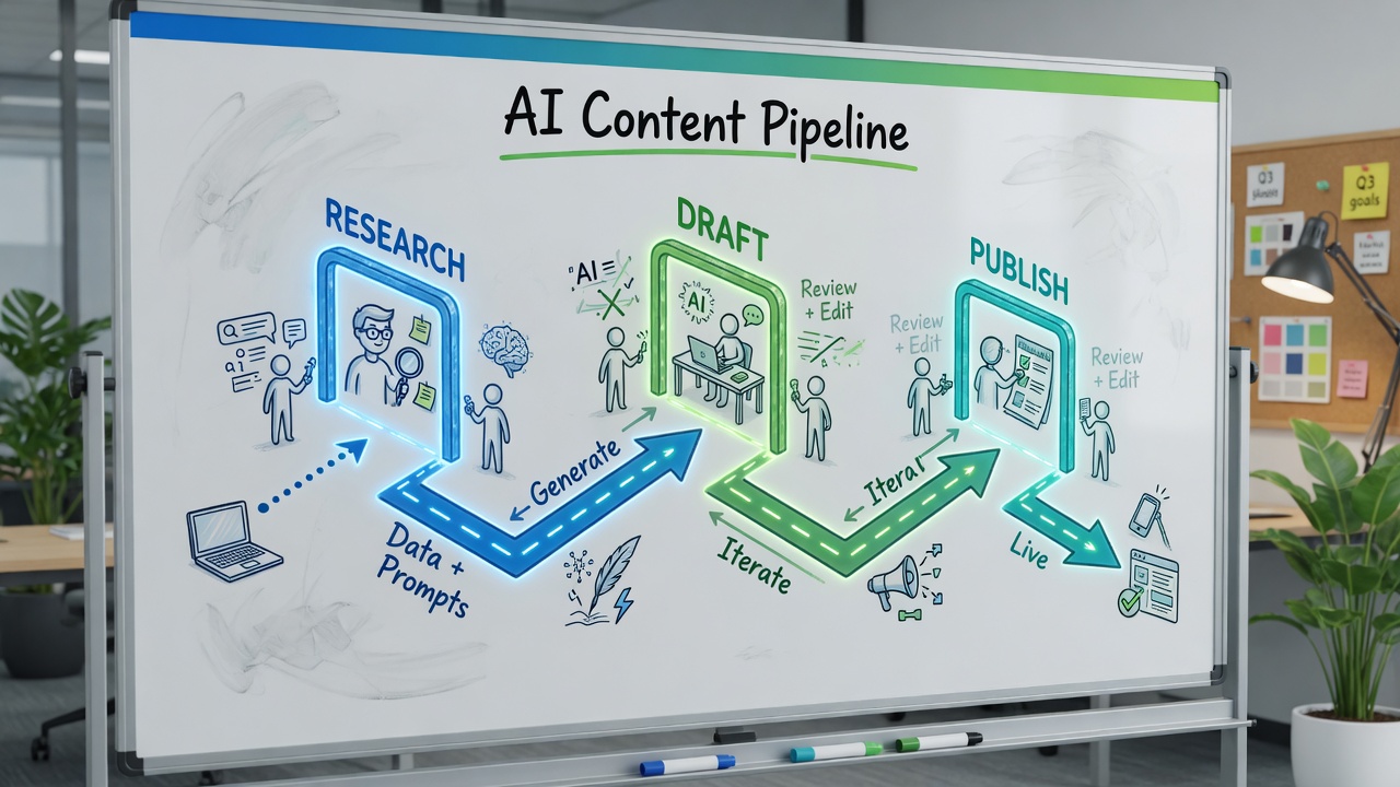 human-in-the-loop workflow diagram with AI pipeline review stages