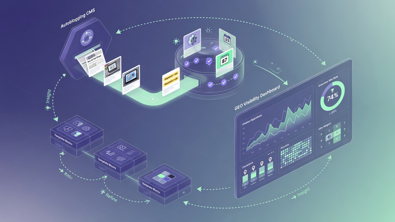 GEO citation tracking workflow looping autoblog CMS insights into AI SEO optimization tools