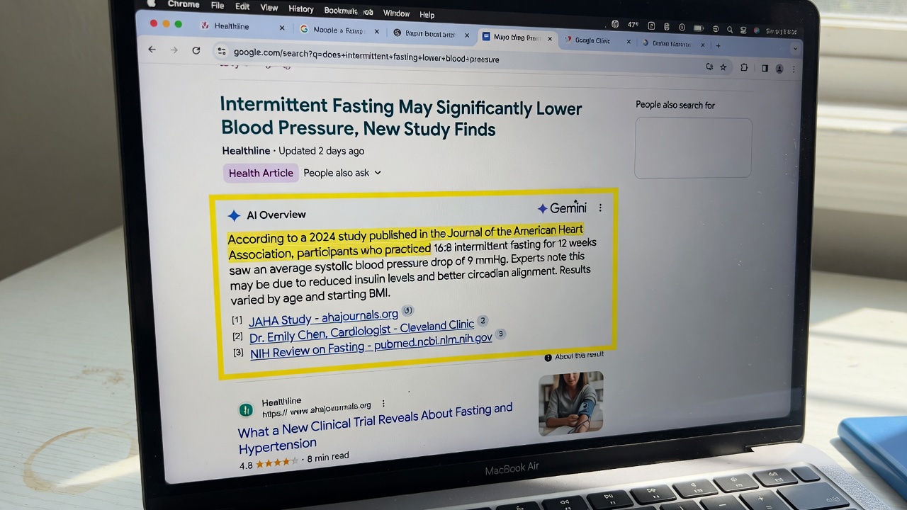 Health article winning AI Overviews in search results