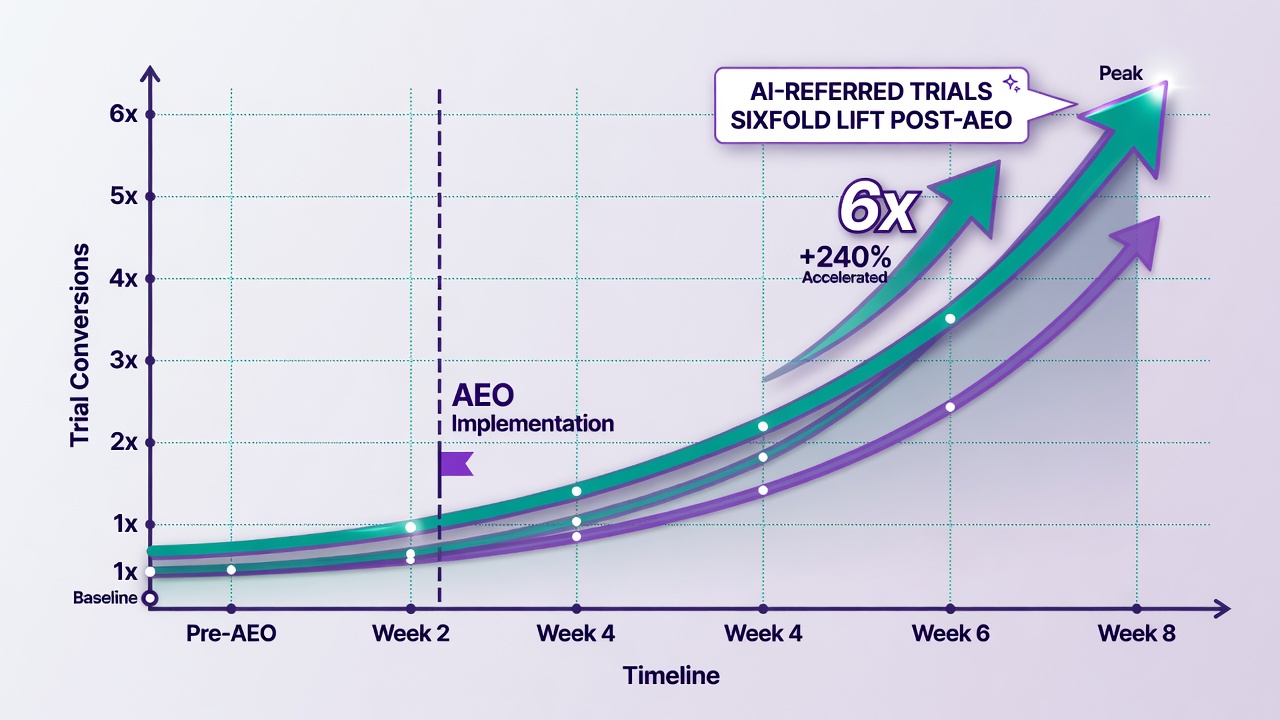 Answer engine optimization referral conversions increasing six times