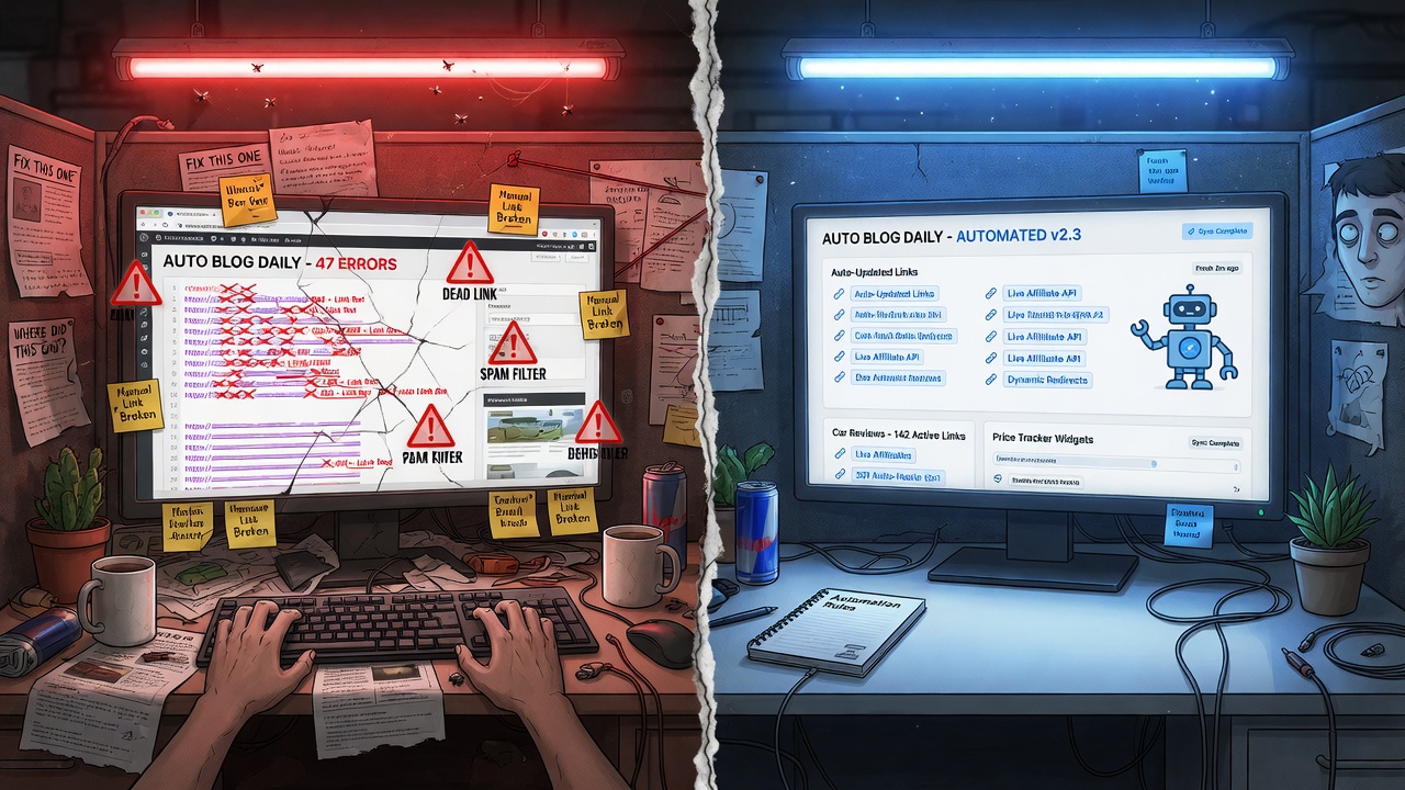 Challenges of manual internal linking at scale in autoblogs