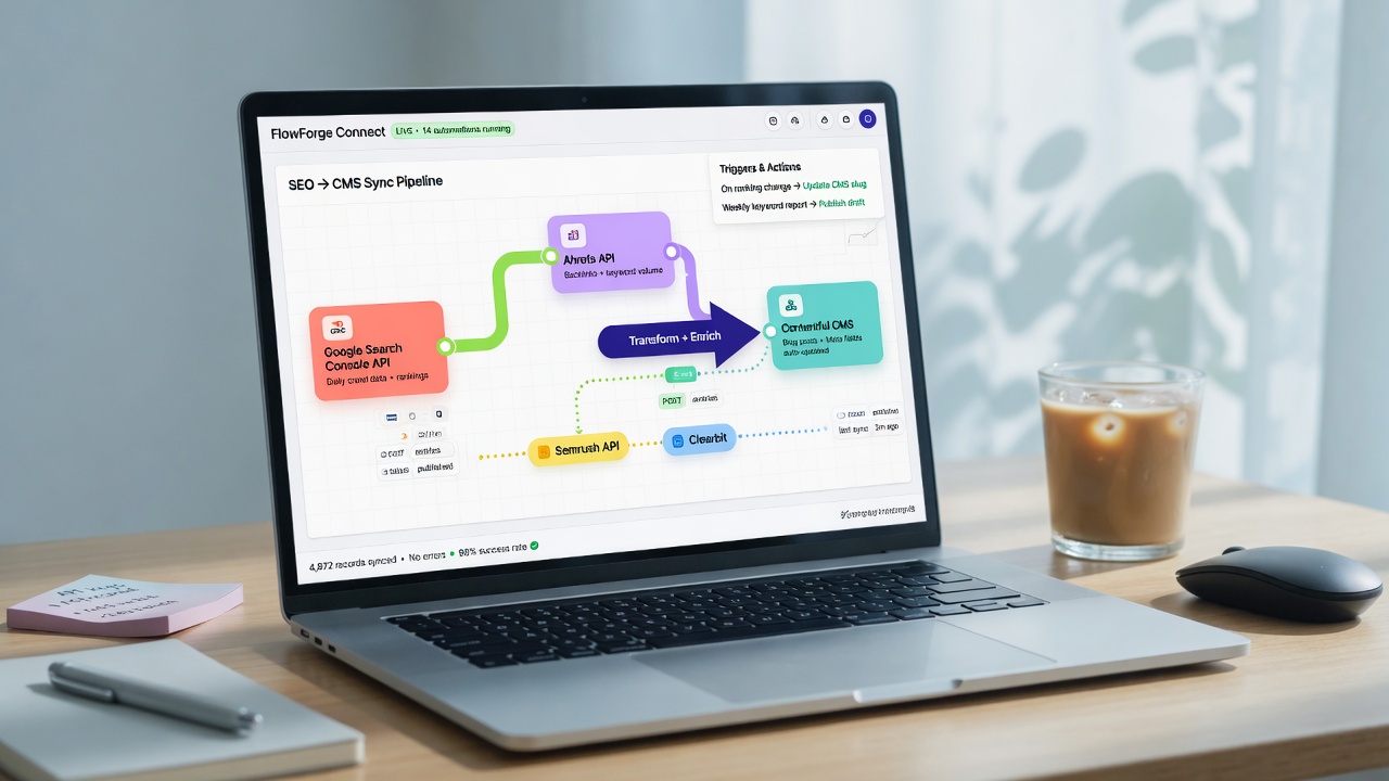 No-code automation platform dashboard for SEO tools