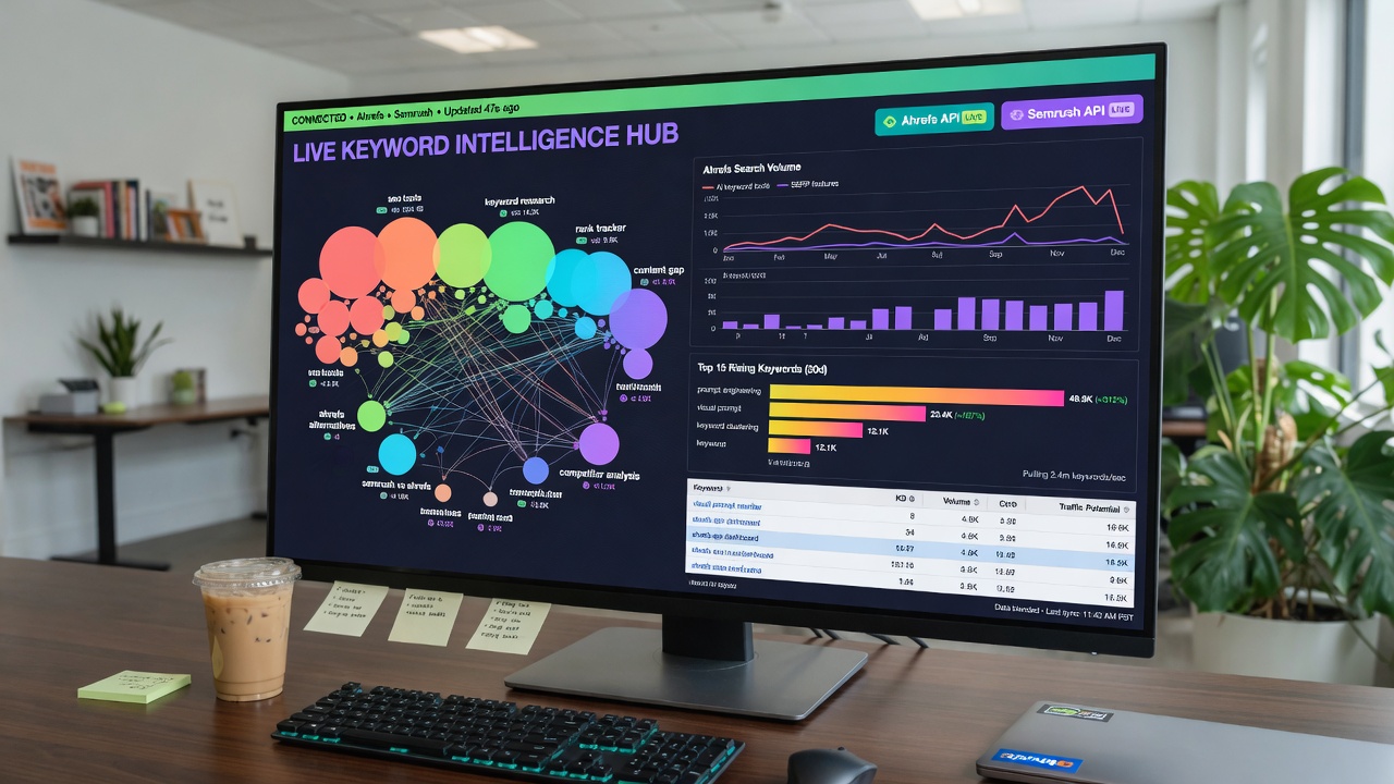 Automated keyword research dashboard with clustering
