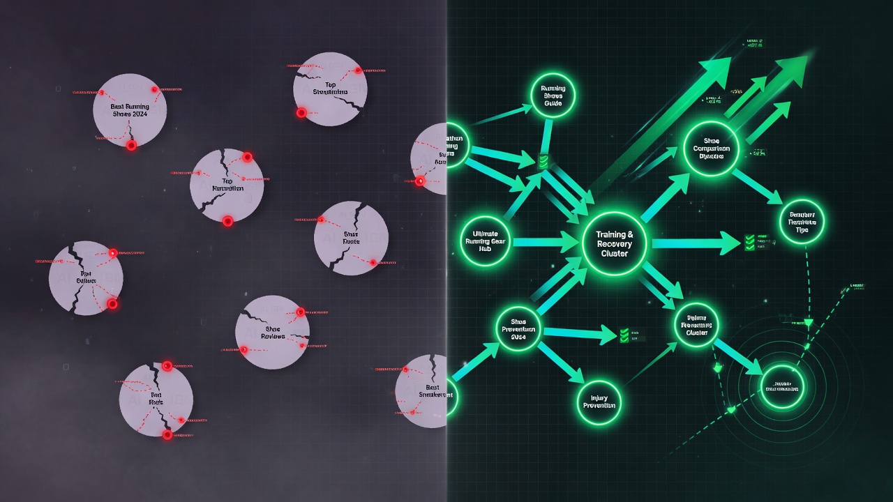 Self-healing internal link graph for topic clusters blocking SEO cannibalization with dense healthy topology