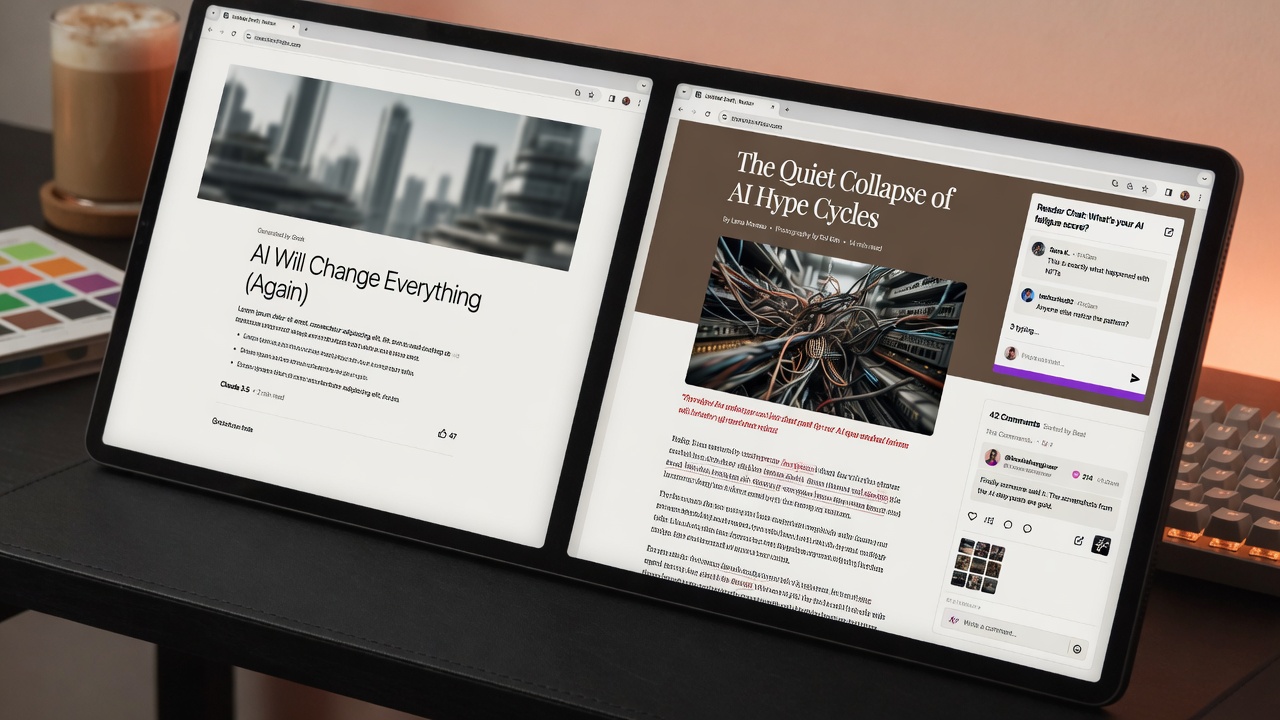 Before and after of sustainable AI autoblogging practices